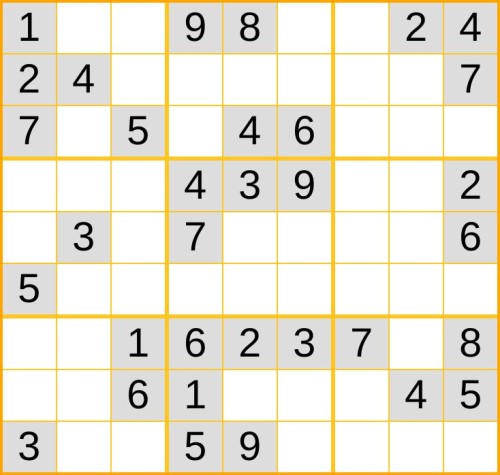 mittelschweres Sudoku 